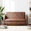 2-personers sofa kunstigt ruskind brun