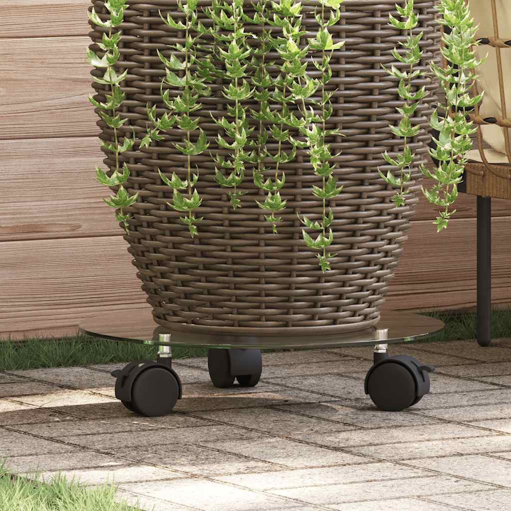 plantevogne 2 stk. hærdet glas 28 cm rund billede