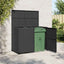 dobbelt skraldespandsskjuler polyrattan sort 148 x 80 x 111 cm