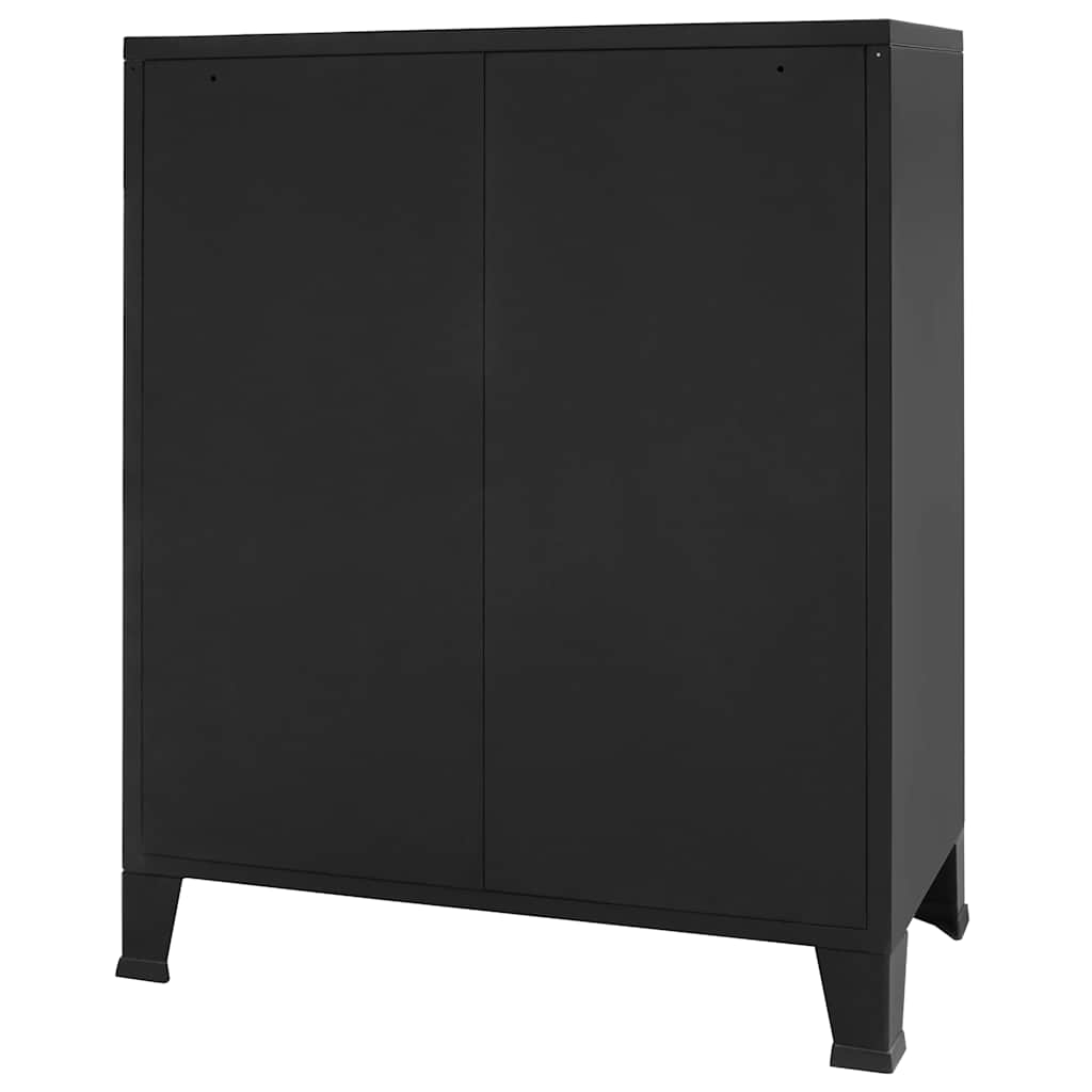 kommode i metal industriel stil 78 x 40 x 93 cm sort