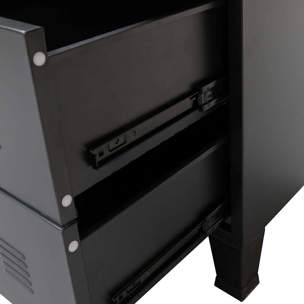 kommode i metal industriel stil 78 x 40 x 93 cm sort