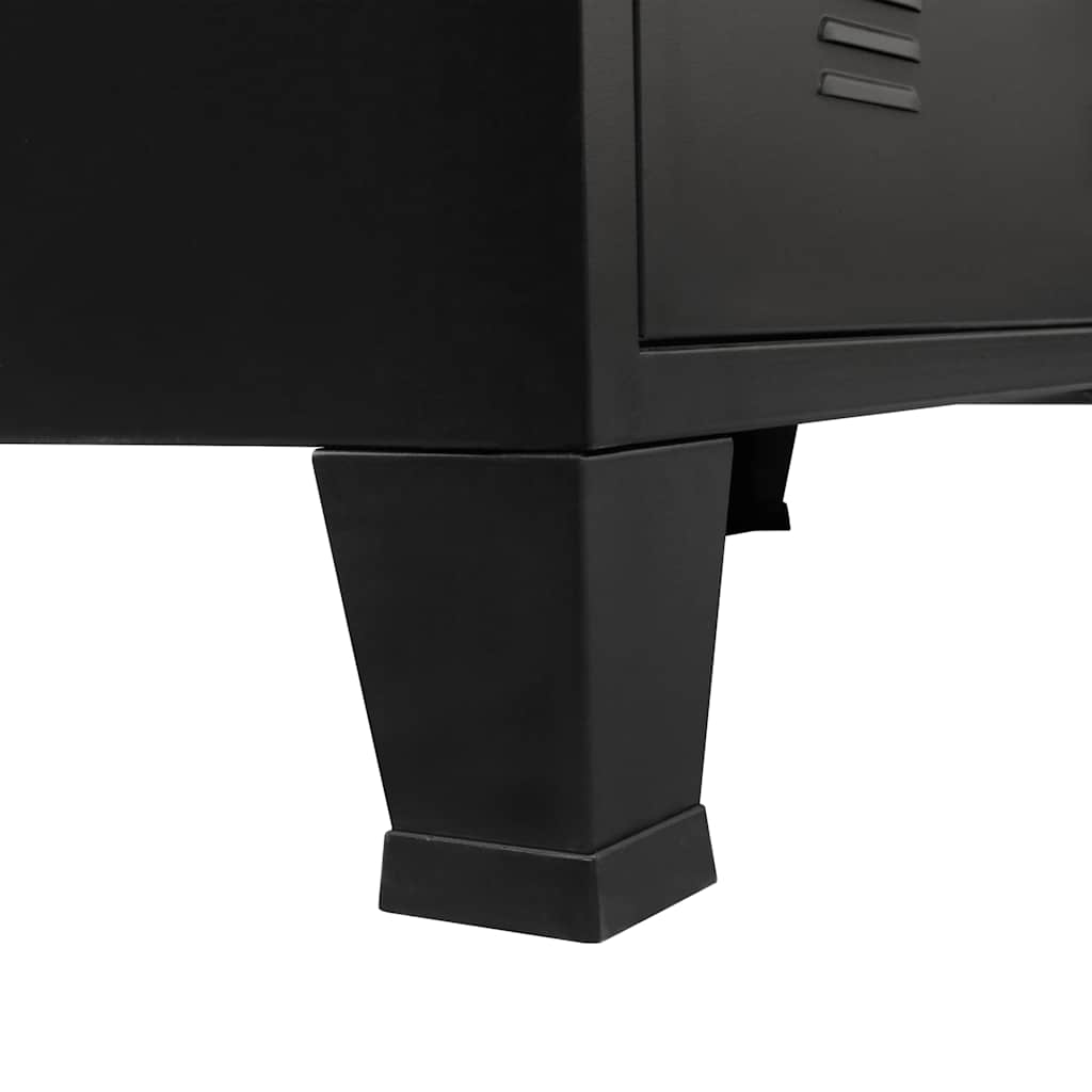 kommode i metal industriel stil 78 x 40 x 93 cm sort