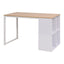 skrivebord 120x60x75 cm egetræsfarvet og hvid