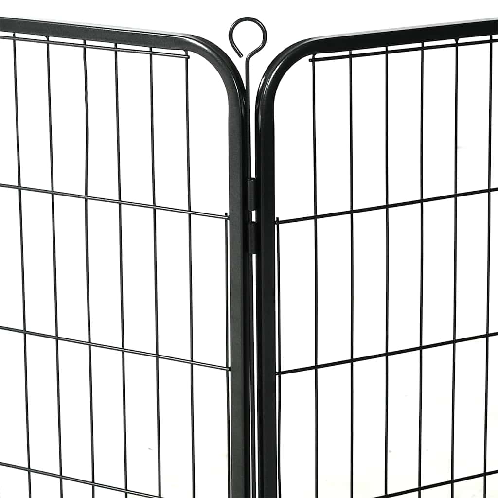 løbegård til hunde 8 paneler stål 60 x 80 sort