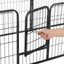 løbegård til hunde 8 paneler stål 60 x 80 sort
