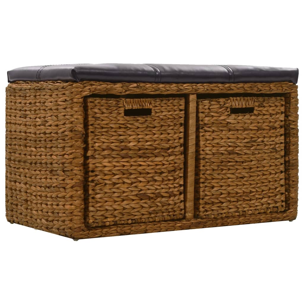 bænk med 2 kurve søgræs 71 x 40 x 42 cm brun