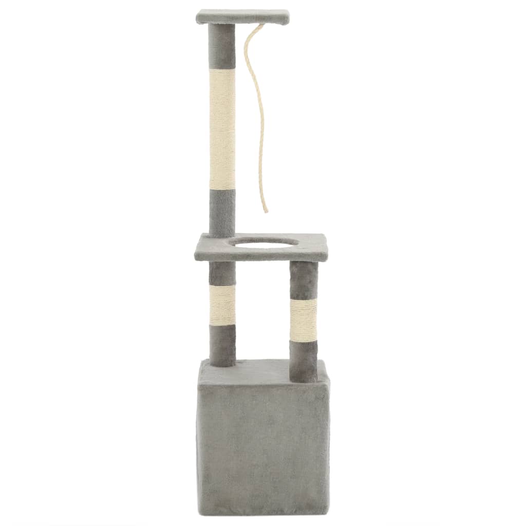 kradsetræ til katte med sisal-kradsestolper 109 cm grå