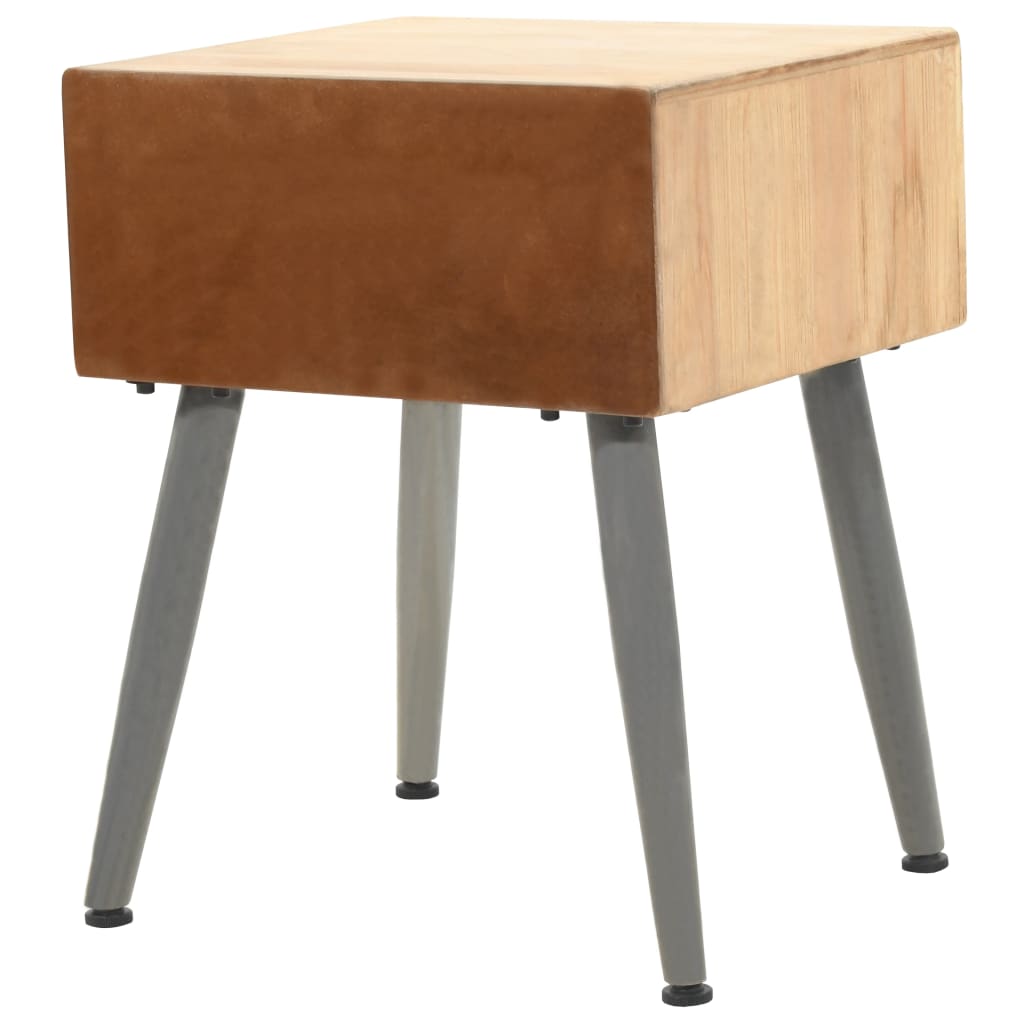 sengebord massivt grantræ 43 x 38 x 50 cm