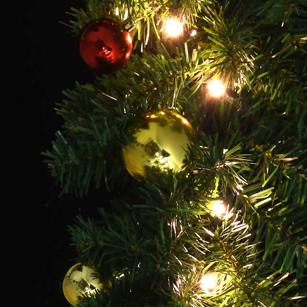 juleguirlande dekoreret med kugler og LED-lys 20 m