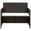 2-personers havesofa med hynder brun polyrattan