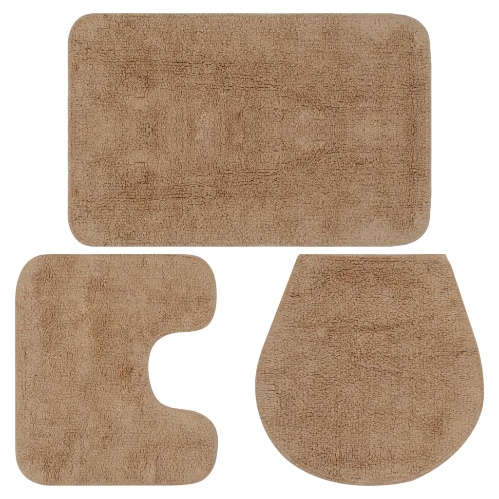 Bademåttesæt i 3 dele - stof, beige