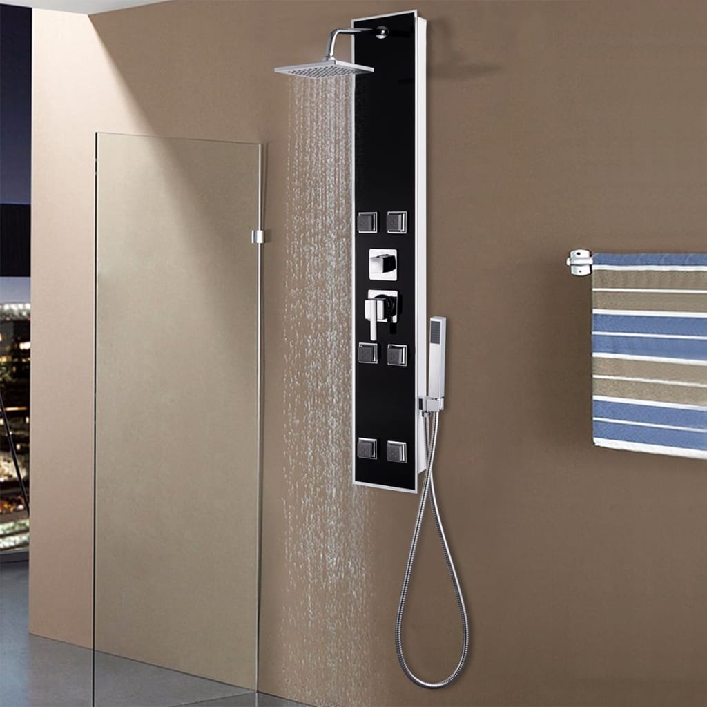 bruserpanel glas 18 x 42,1 x 120 cm sort