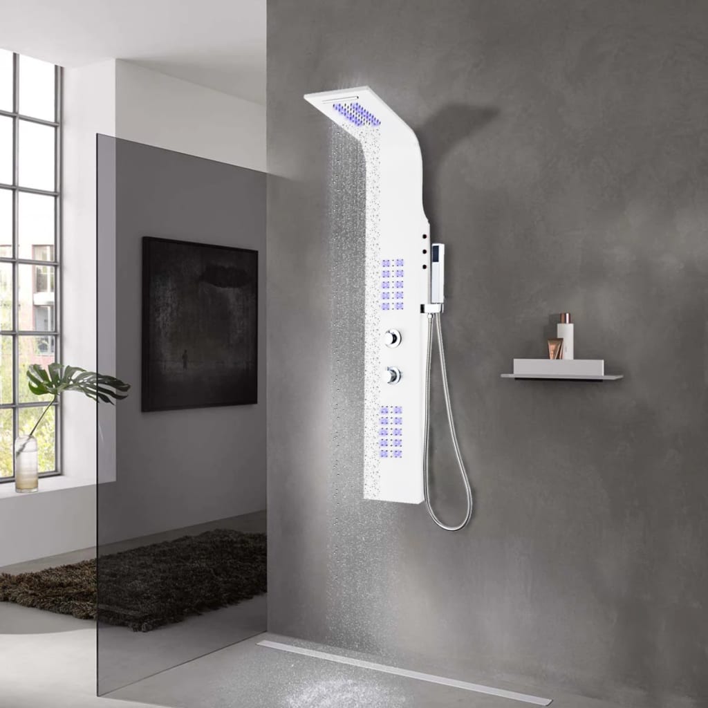 brusepanel 20x44x130 cm aluminium hvid