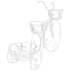plantestativ cykelform vintagestil metal