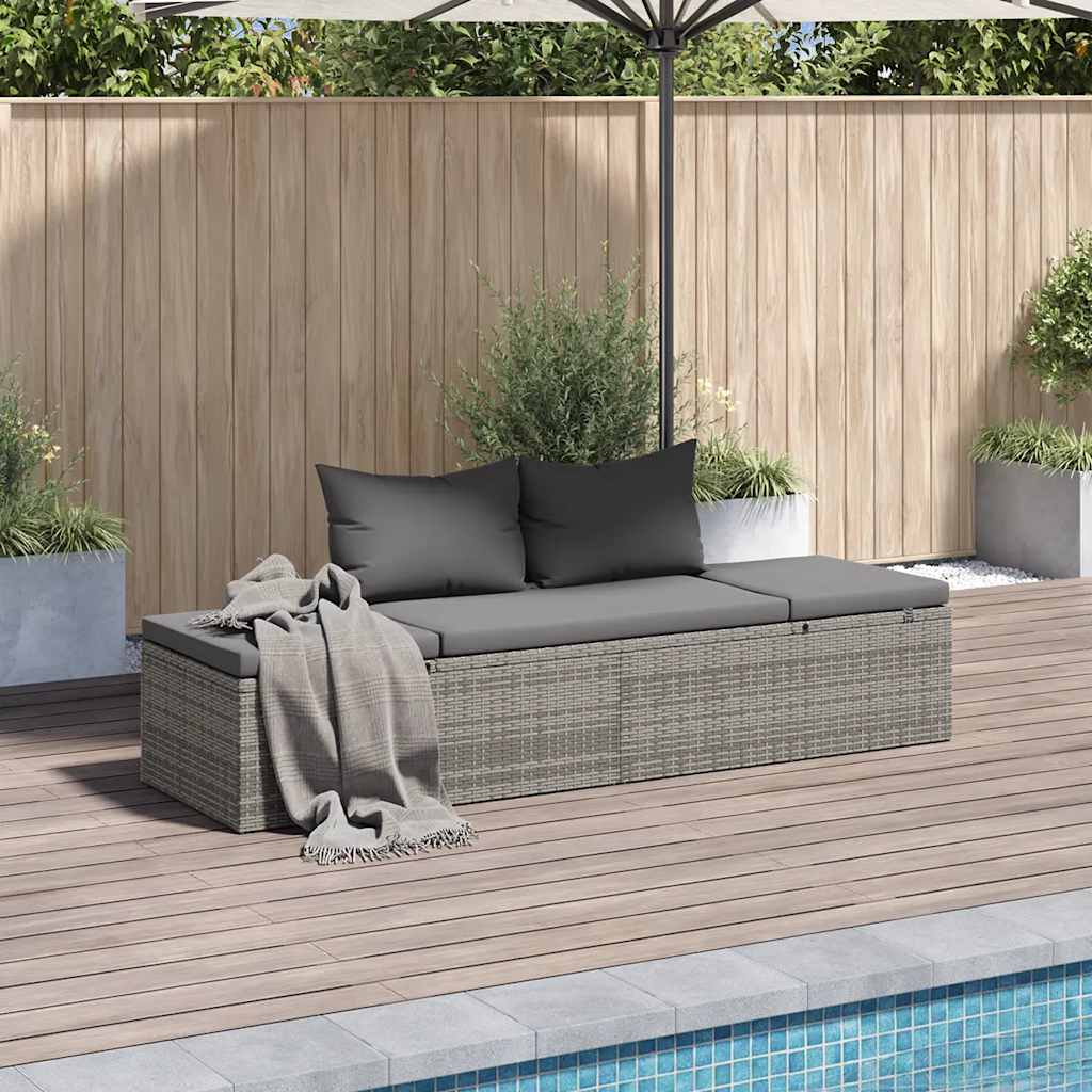 solseng grå 195 x 60 cm polyrattan