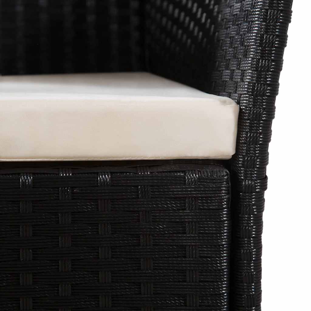 udendørs spisebordssæt 9 dele polyrattan sort og brun