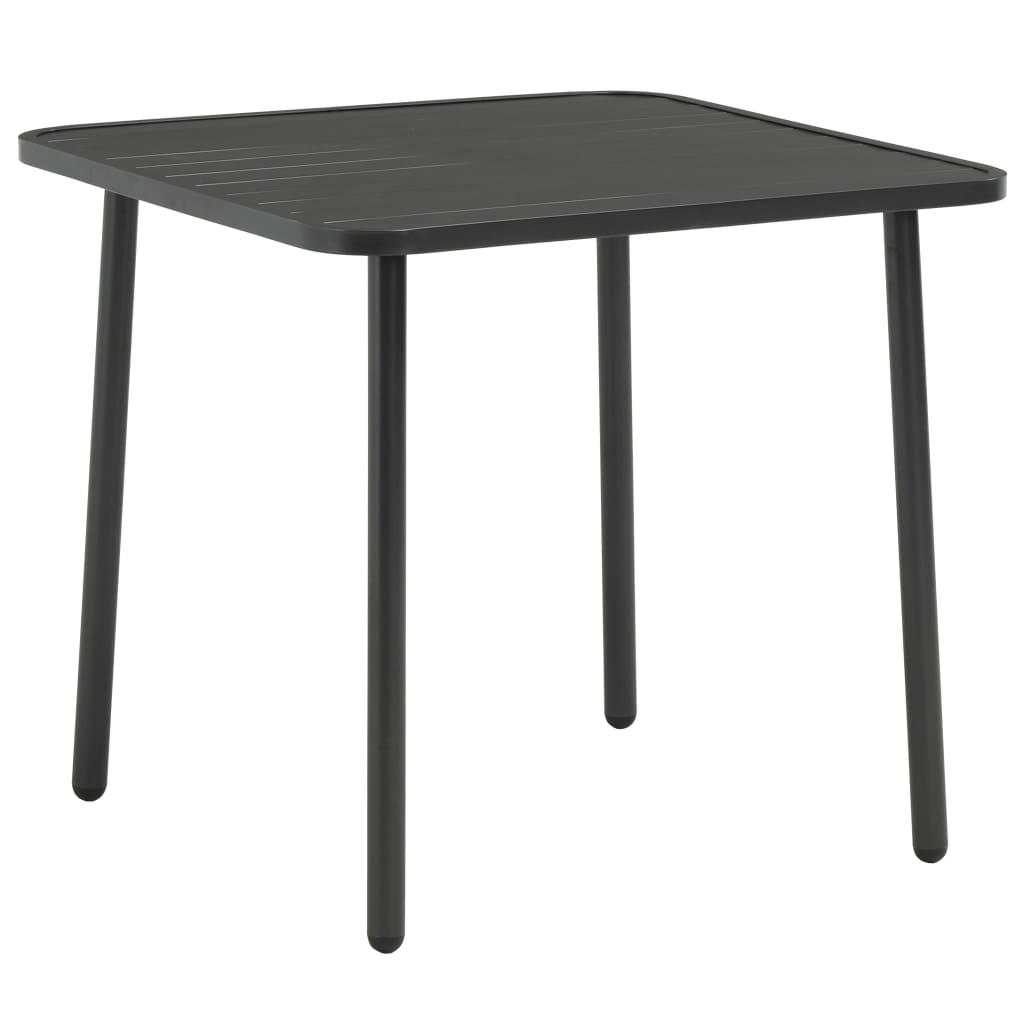 havebord 80 x 80 x 72 cm stål mørkegrå billede