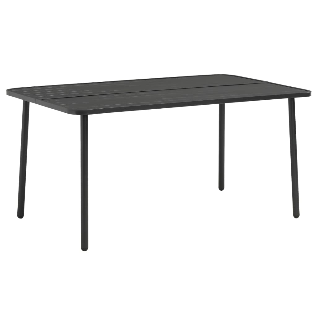havebord 150 x 90 x 72 cm stål mørkegrå