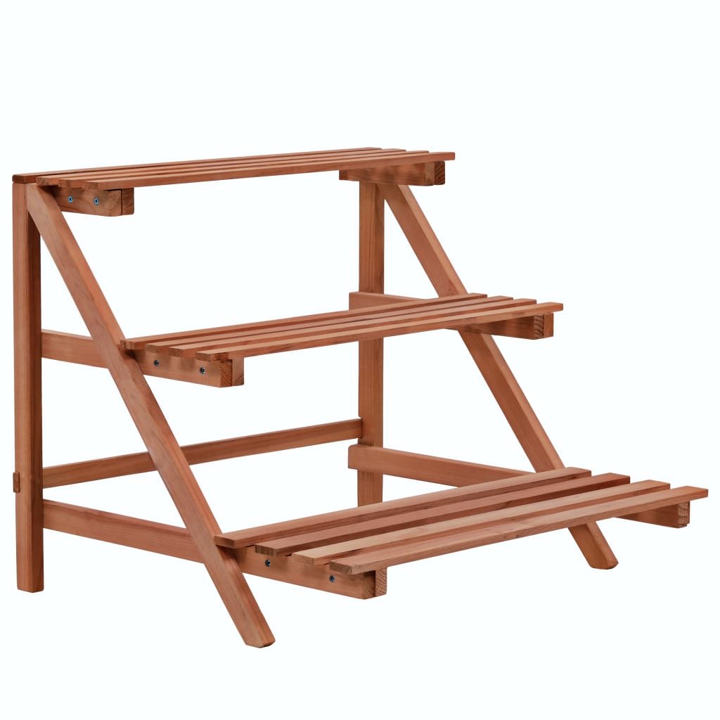 Plantestativ i 3 niveauer - cedertræ, 48 × 45 × 40 cm
