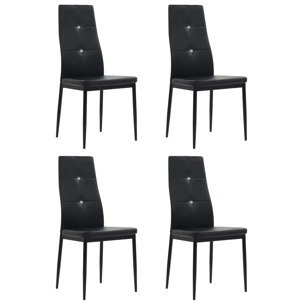 spisebordsstole 4 stk. kunstlæder sort