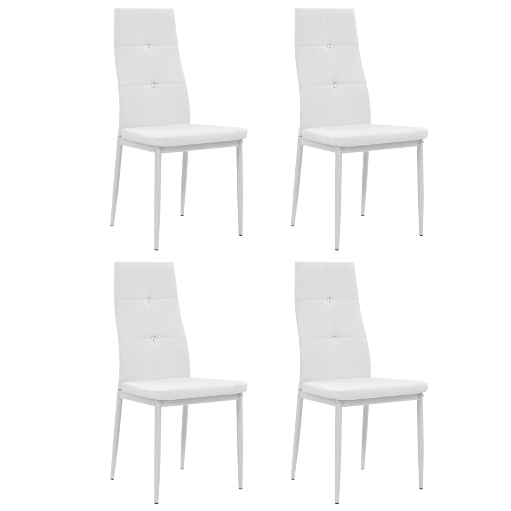 spisebordsstole 4 stk. kunstlæder hvid