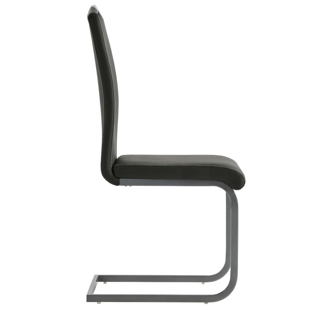 spisebordsstole med cantilever 2 stk. kunstlæder grå