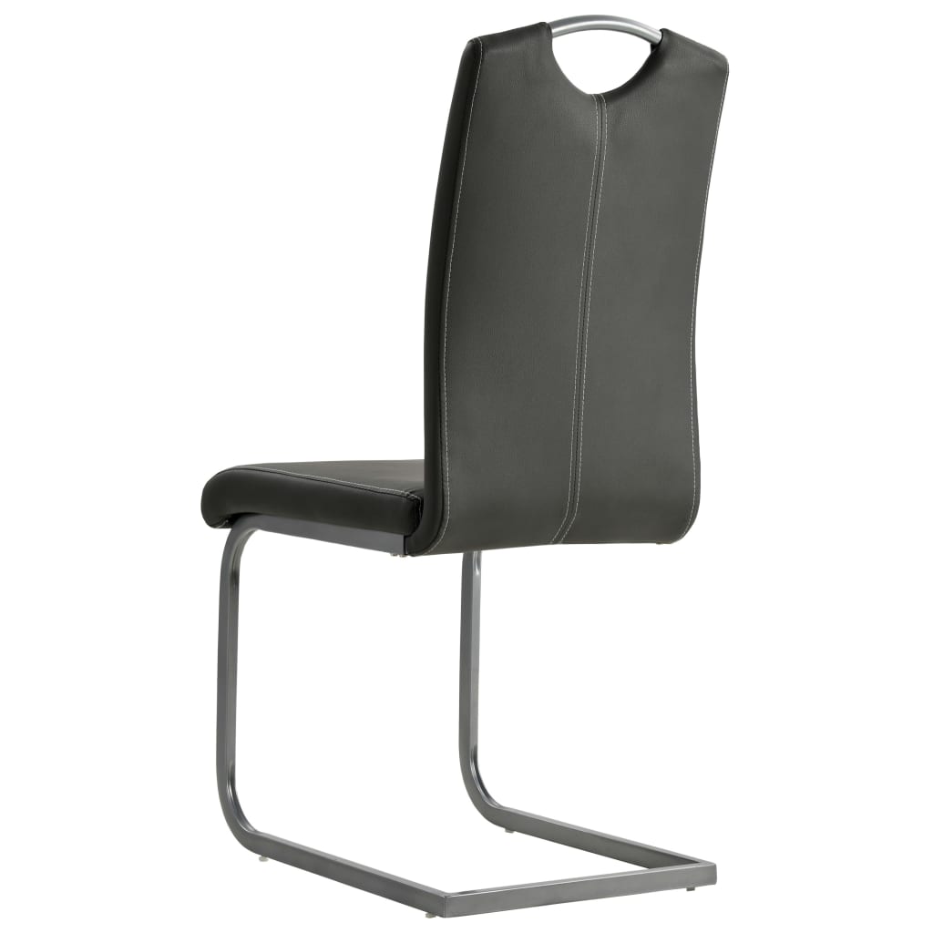 spisebordsstole med cantilever 4 stk. kunstlæder grå