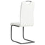 spisebordsstole med cantilever 4 stk. stof hvid