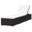 liggestol med hynde polyrattan brun