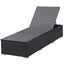 liggestol med hynde polyrattan sort