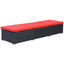liggestol med hynde polyrattan sort