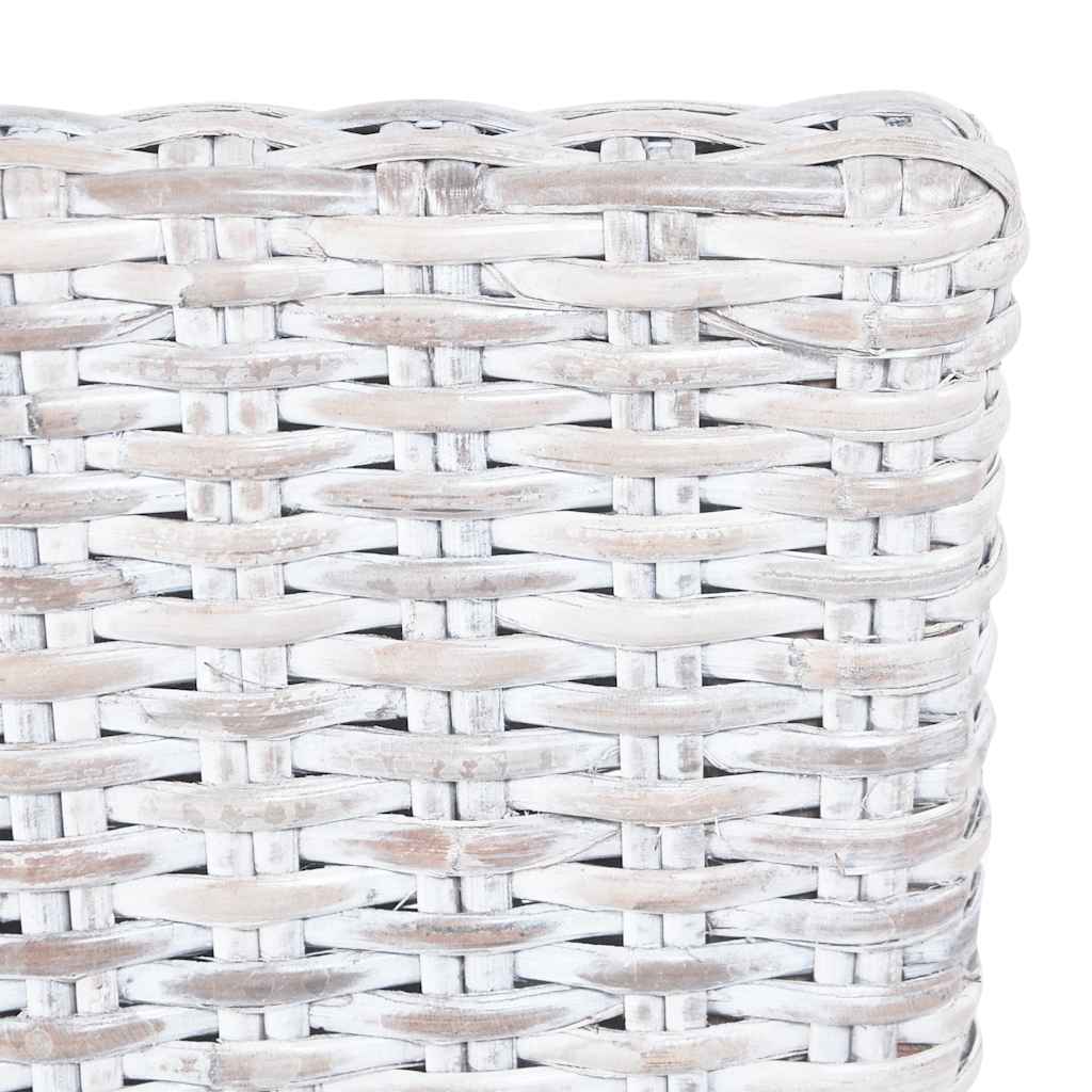 spisebordsstole 2 stk. kubu-rattan og mahognitræ lysebrun
