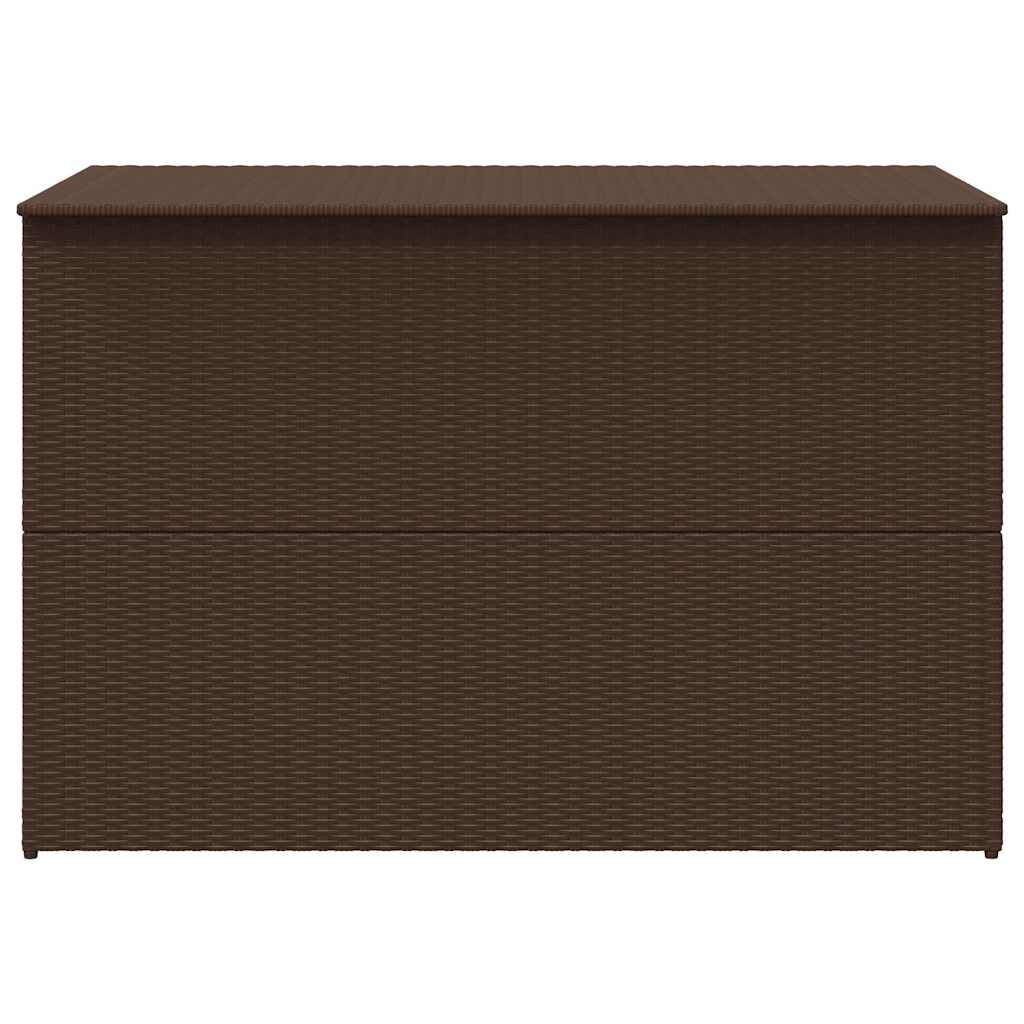 udendørs opbevaringskasse 150x100x100 cm polyrattan brun