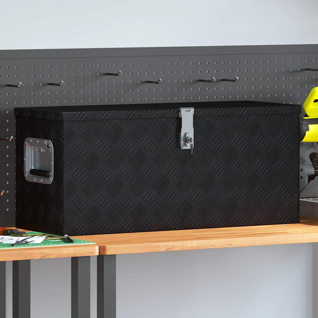 aluminiumskasse 70 x 24 x 42 cm trapezformet sølvfarvet