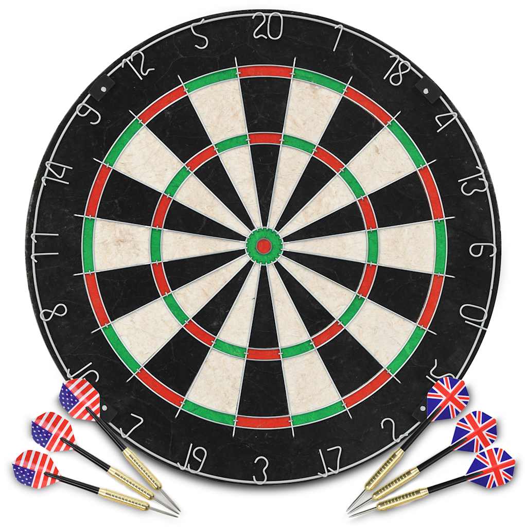 professionel dartskive i sisal med 6 dartpile billede