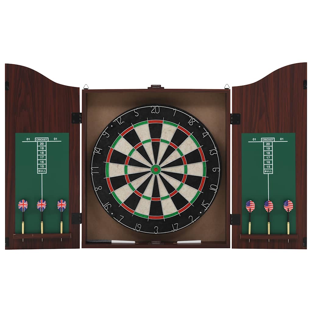 professionel dartskive i sisal med skab og 6 dartpile billede