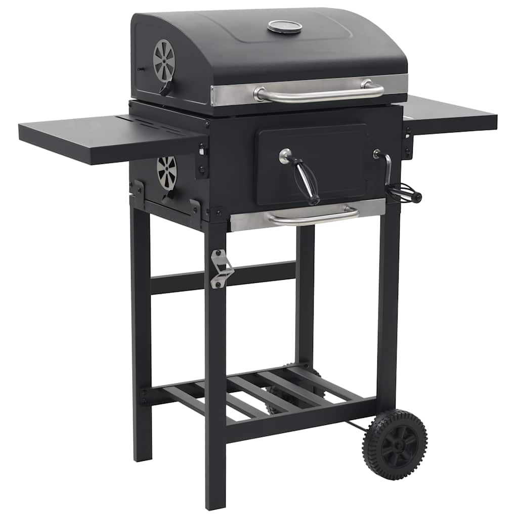kuldrevet grill med bundhylde sort billede