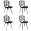 spisebordsstole 4 stk. naturligt rattan sort