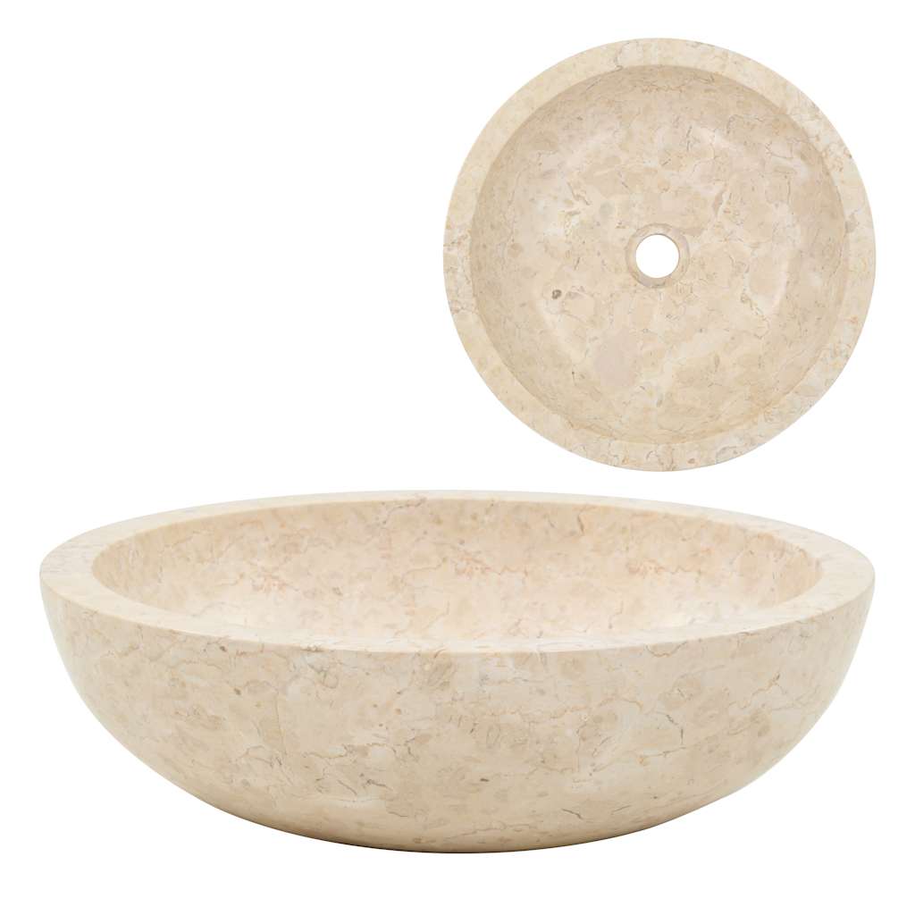 håndvask 40 x 12 cm marmor cremefarvet