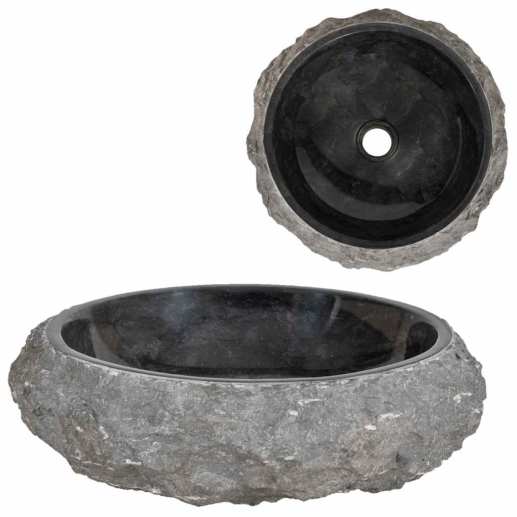 håndvask 40 x 12 cm marmor sort