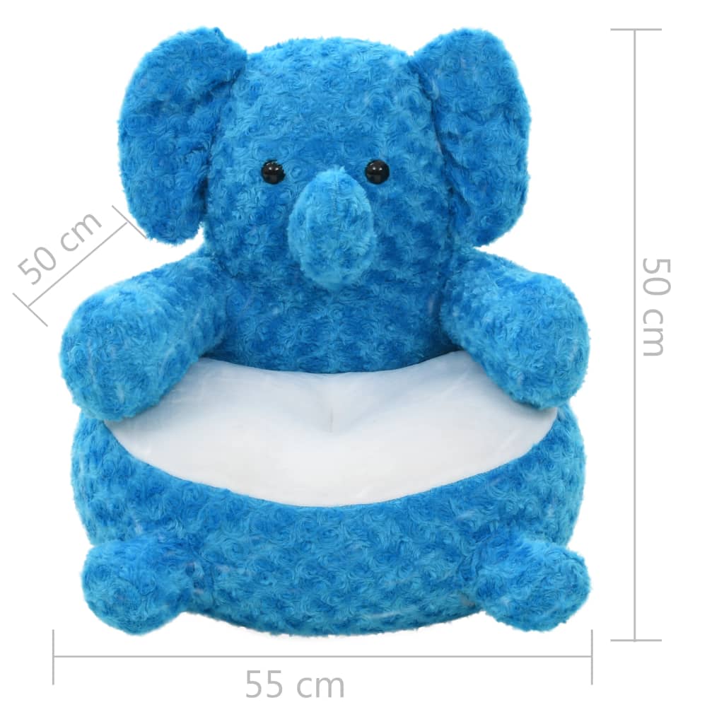 tøjdyr elefant plysstof blå