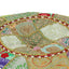 puffe med patchwork rund bomuld håndlavet 40 x 20 cm grøn