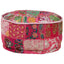 puffe med patchwork rund bomuld håndlavet 40 x 20 cm pink