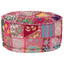 puffe med patchwork rund bomuld håndlavet 40 x 20 cm pink