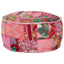 puffe med patchwork rund bomuld håndlavet 40 x 20 cm pink
