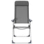 foldbare campingstole 2 stk. aluminium grå