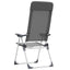 foldbare campingstole 2 stk. aluminium grå