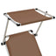 foldbar liggestol med tag aluminium og textilene brun