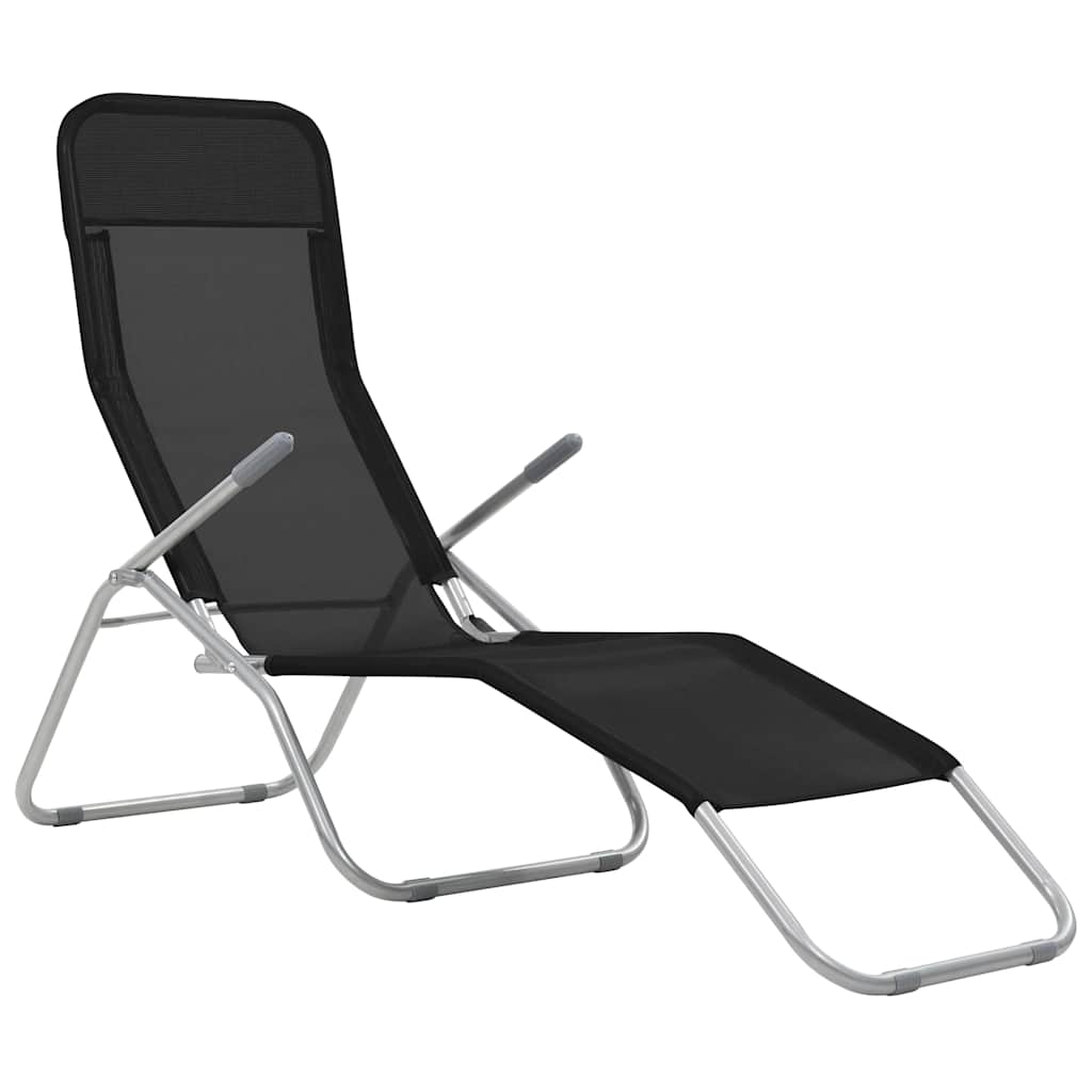 foldbare liggestole 2 stk. textilene sort