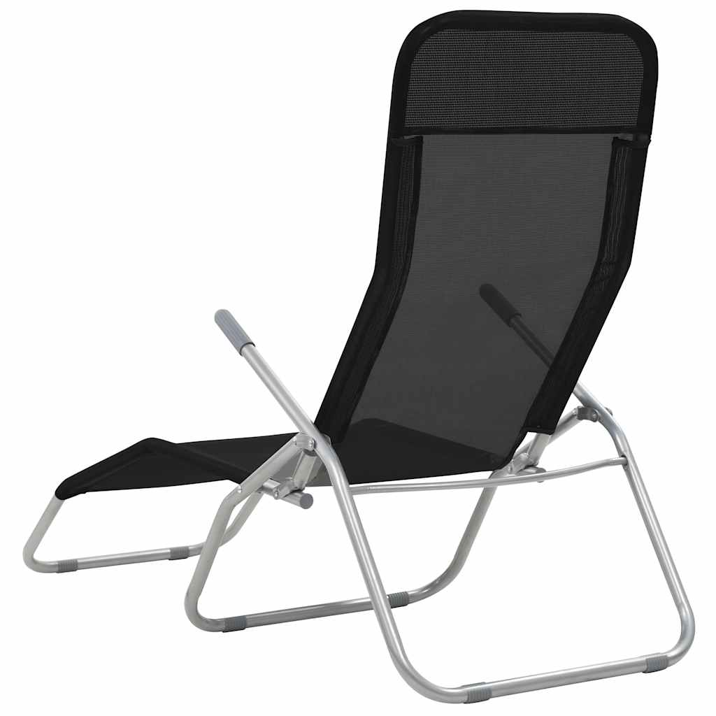 foldbare liggestole 2 stk. textilene sort